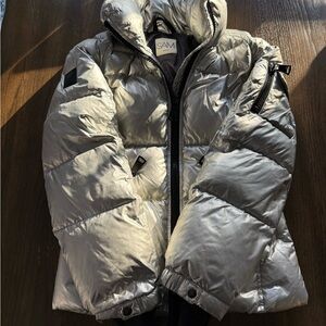 SAM Girls Silver Puffer Jacket, Size 14